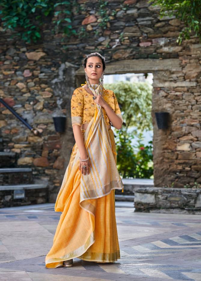 Rajyog Anokhi Fancy Silk Casual Daily Wear Latest Linen Saree Collection